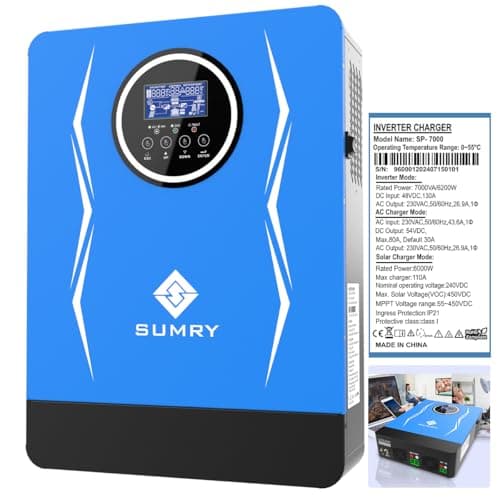 Inversor Híbrido Solar 48V 6200W Sumry com display LCD e logo
