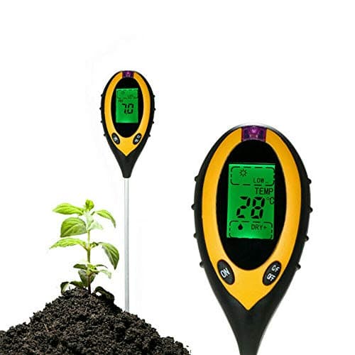 Medidor de pH do solo 4 em 1, medidor de temperatura do solo, medidor de água digital da planta do solo, luz do medidor de umidade e testador de pH para uso doméstico, jardim, gramado,