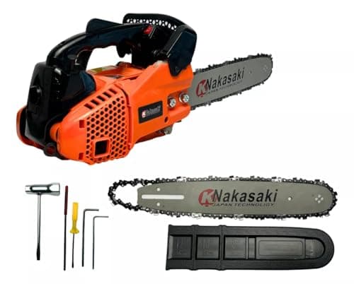 Motosserra Nakasaki 38cc 3.0HP com Sabre 30cm Lubrificação Automática Freio de Corrente Kit Completo