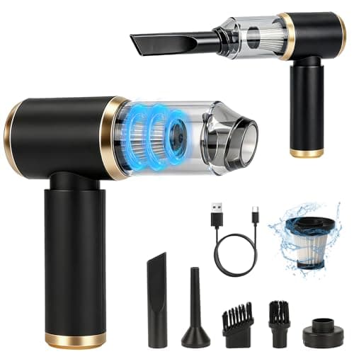 Soprador de Ar e Aspirador de Pó Portáteis 4 em 1 – 58000 RPM, Aspirador de Pó Portátil 2000mAh, USB Recarregável para Teclado, Carro, Eletrônicos e Escritório