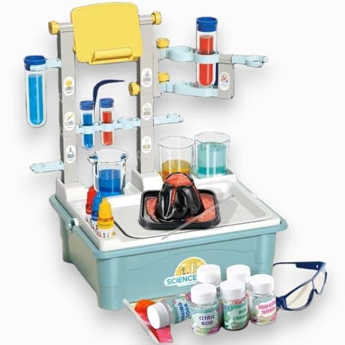 Mesa de Experimentos Científicos para Crianças Kit Laboratório Educativo com Acessórios