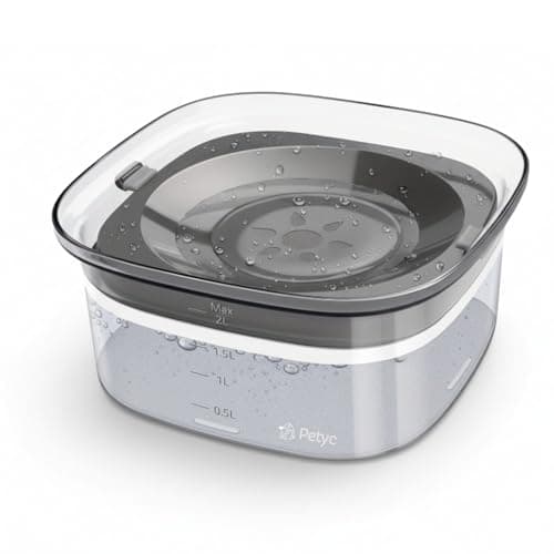 Bebedouro Automático Pelo Seco 2L PETYC Premium Design, 20x11 cm, Raças de Pelo Longo (Cinza)