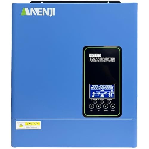 Aninerel 3000 W Inversor híbrido, 24 Vcc para 120 Vca, entrada máxima de 500 Vcc, inversor solar de onda senoidal pura MPPT de 100 A, adequado para baterias de chumbo-ácido e lítio