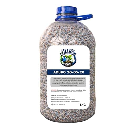 Adubo NPK 20-05-20 Fertilizante Agrícola Pote 5kg
