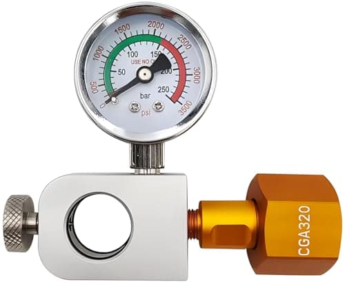 Adaptador de recarga de refrigerante Co2 com medidor de pressão grande para cilindro de CO2 rosa, estação de enchimento de carbonatador de troca de CO2 de refrigerante compatível com tanque de co2 de