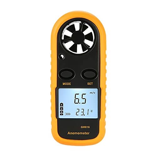 Buachois Anemômetro Portátil, Medidor Digital De Velocidade Do Vento, Temperatura E Sensação Térmica Com Visor Lcd Digital, Para Medir A Velocidade Do Vento, A Temperatura E A Sensação Térmica.