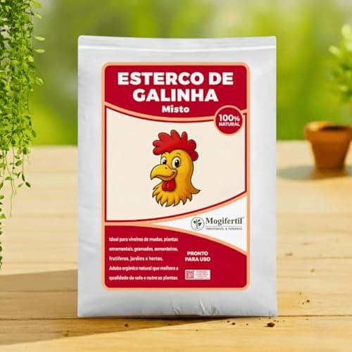 Esterco de Galinha 20Kg Mogifertil Adubo Natural para Planta, Horta, Jardinagem e Substrato Orgânico