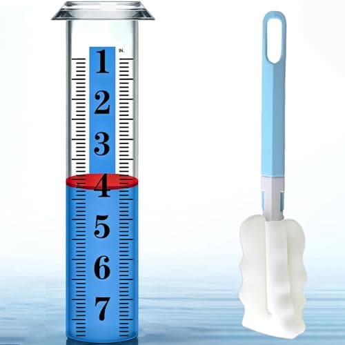YZDTECH Tubo de substituição de pluviômetro de plástico, medidor de chuva preciso ao ar livre, tubo espesso e transparente com capacidade de 18 cm com faixa azul para quintal, 1 tubo medidor de chuva