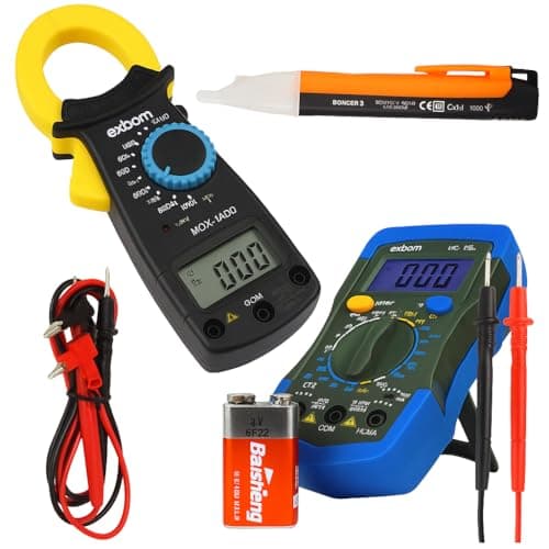 Kit Multímetro Digital + Amperímetro + Detector de Tensão – Ferramentas para Eletricistas com Medição Precisa e Segura