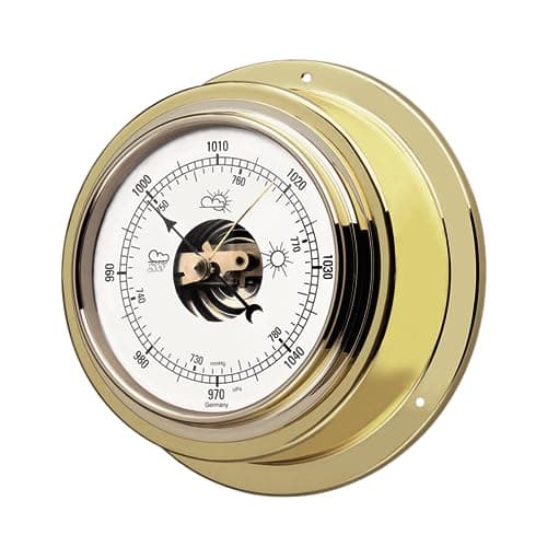Barômetro Náutico Alemão Dourado