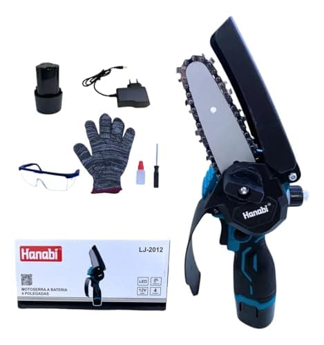 Hanabi Mini Motosserra Sem Fio Poda 4 Polegada 12v 2000mah elétrica portátil com 1 bateria