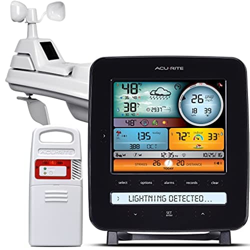 AcuRite Estação meteorológica profissional Iris (5 em 1) com visor LCD e detecção de raios (01022M)