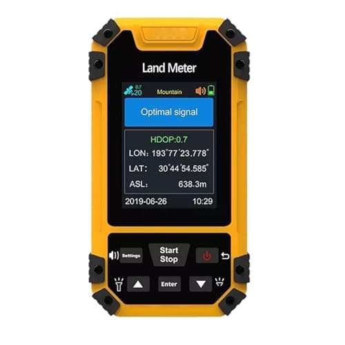 Medidor de Terreno GPS, Medidor de área de Terreno de Navegação GPS Portátil Com Tela de 2,4 Polegadas Com Receptor GNSS para Campos Planos, Florestas, Terras Agrícolas (amarelo)