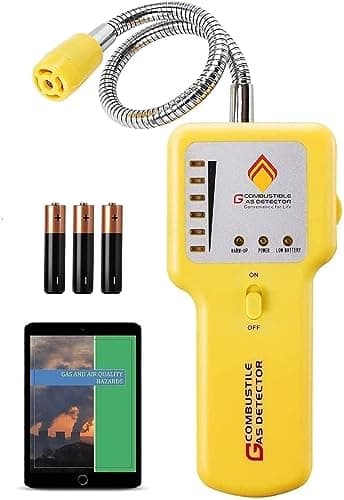 Detector de vazamento de gás – Sniffer portátil de gás natural para propano, metano, GLP, GNL, combustível e gás de esgoto – Detector de gás combustível com sonda flexível de 30 cm para uso doméstico