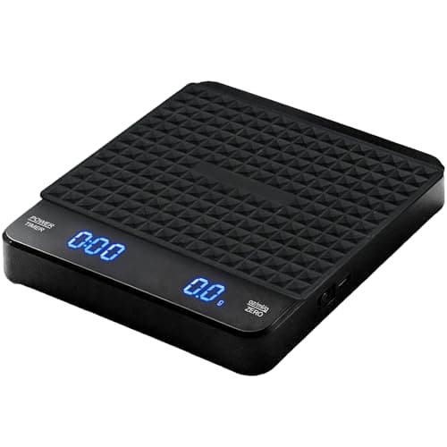 Balança de Café com Timer 0,1g/2000g - Balança de Precisão para Espresso e Filtrado - Mini Balança de Cozinha com Display LED (Preta)