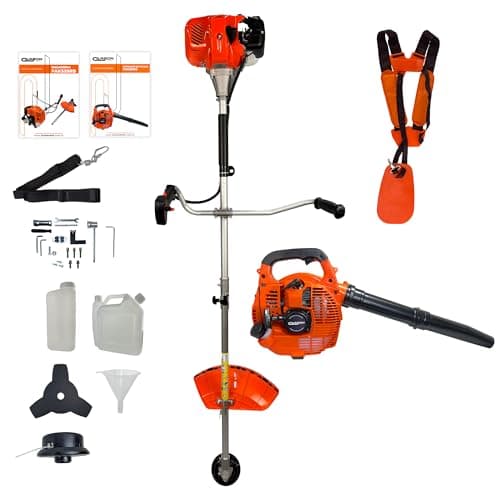 Combo Roçadeira Gasolina Bipartida 2,5HP 52cc + Soprador de Folhas Lateral Gasolina 26cc 0,9HP Carbon Fak