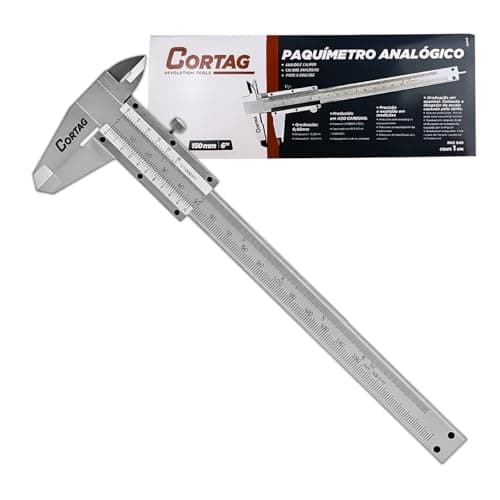 Paquímetro Analógico De Metal Com Estojo Universal Para Mecânico, Engenheiro Cortag Paquímetro - Prata