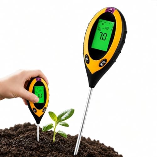 Medidor de ph do Solo Umidade Temperatura Intensidade de Luz Digital Portatil Sonda de Terra phmetro