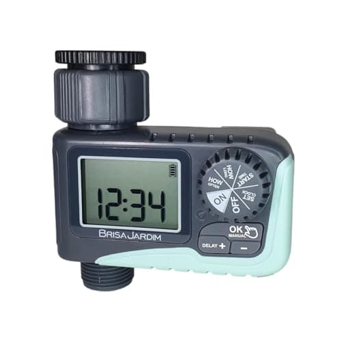 Brisa Jardim Temporizador Digital para Irrigação, Controlador Automático 1 Saída, Cinza e Preto