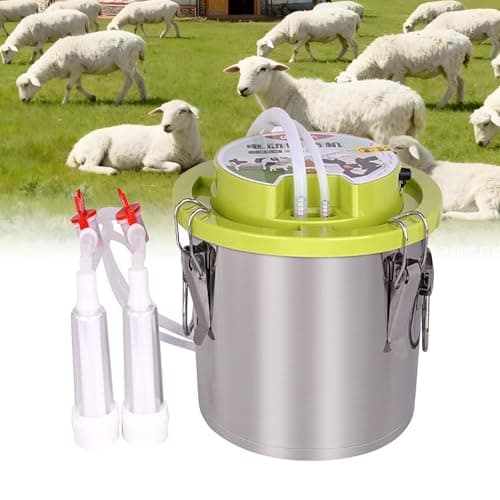 Ordenhadeira De Pulso Recarregável Para Gado (8-16 L), Para Ovelhas E Vacas, Sucção Ajustável + Parada Total, Com Balde De Aço Inoxidável/Tubo De Silicone/Bomba De Leite.,8L-sheep