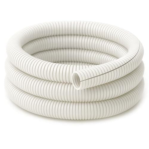 Tubo de polietileno de fio dividido elétrico de polietileno ondulado e flexível – Tamanho nominal de 1,27 cm – 20 pés – Branco