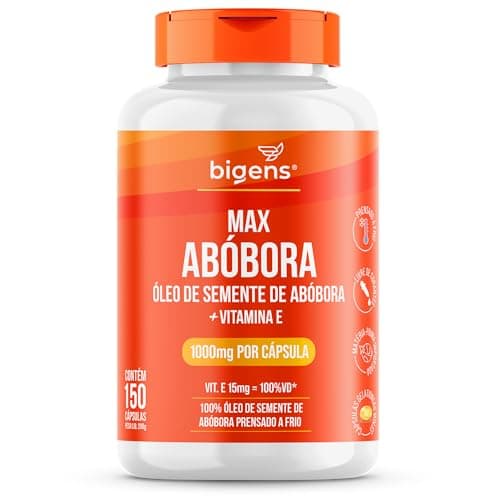 Max Abóbora, Óleo de Semente de Abóbora com Vitamina E, 1000mg, Prensado a Frio, Biogens, 150 cápsulas