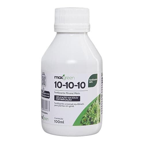 Fertilizante Maxgreen 10-10-10, Adubo Mineral, NPK Equilibrado, Multiuso, Concentrado