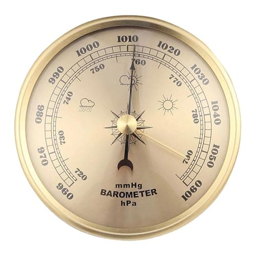 Wswqop Barômetro, medidor de pressão barométrica mmHg/hpa, versátil e leve, para uso em estações meteorológicas, ideal para barcos e criação de animais.