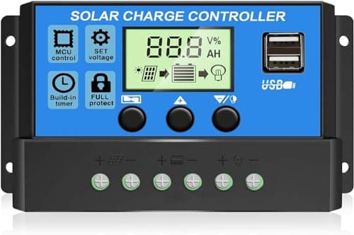 [Atualizado] Controlador de carga solar de 30 A, regulador de painel solar de 12 V/24 V com visor LCD ajustável, configuração de temporizador de porta USB dupla, parâmetro automático PWM