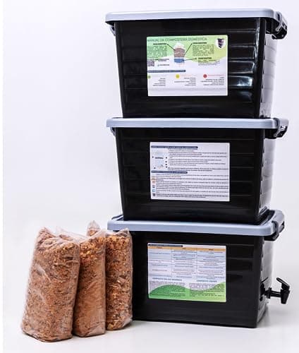 Composteira doméstica 90L kit econômico - Reduza seu lixo orgânico e produza adubo orgânico