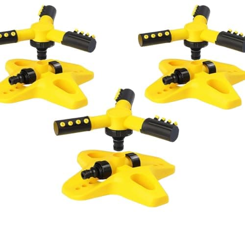 Kit 3 Irrigadores De Jardim Aspersor Giratório 360 Pulverizador Água Pivo Irrigação Irrigador Aspersão Jardinagem