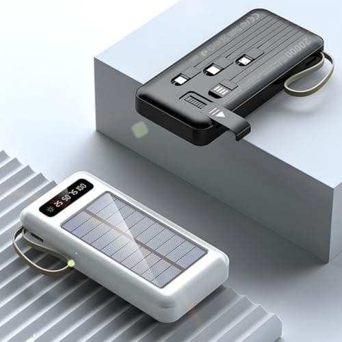 Power Bank Solar Portátil, 10000mAh/20000mAh, Preto, Carregamento Rápido, Bateria Solar com LED, USB Duplo, Resistente à Água IP4, para Smartphones e Dispositivos USB (20000 mAh)