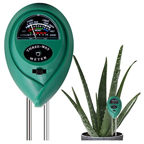 HSLGOVE Medidor de umidade do solo, medidor de pH do solo 3 em 1/Lihgt/medidor de umidade do solo para plantas domésticas, gramado interno e externo, flores, jardinagem, agricultura (não precisa de