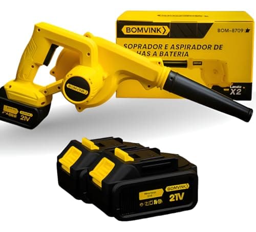 Soprador Profissional Jardinagem com Aspirador 2 Baterias Sem Fio Bivolt