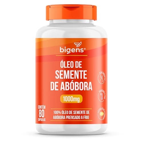 Biogens Óleo de Semente de Abóbora 1000mg, 80 Cápsulas Softgel, Prensado a Frio, Livre de Corantes
