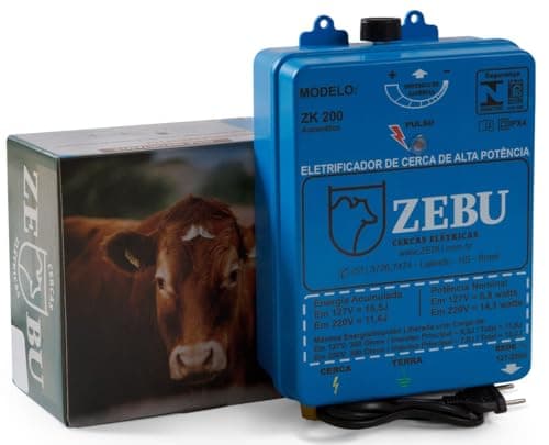 Eletrificador De Cerca Elétrica Rural Zebu ZK200 Bivolt Azul
