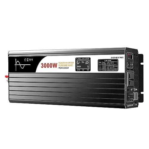 Inversor Xijia 3000W (Pico 6000W) Onda Senoidal Pura 24V para 220V AC, Conversor com Display LCD e Controle Remoto 5m - Ideal para Caminhão, Sistema Solar Off-Grid e Motorhome