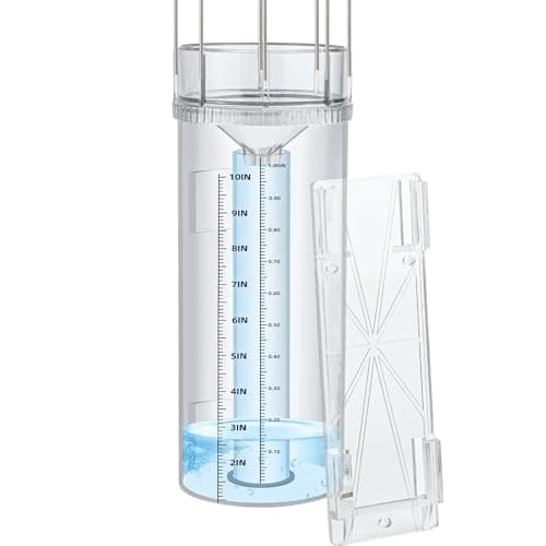 Tubo externo de pluviômetro, capacidade de 25 cm, fácil de ler, grande medidor de chuva e neve com suporte de montagem, medidor de chuva à prova de congelamento para medição de chuva de jardim,
