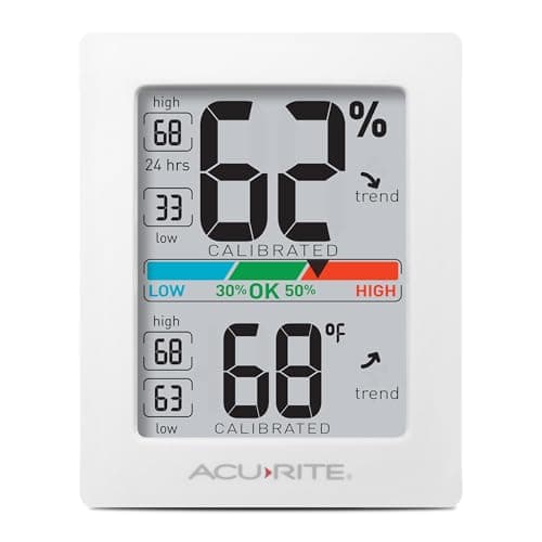 Termômetro digital e higrômetro AcuRite 01083M, 7,6 x 6,3 cm, branco