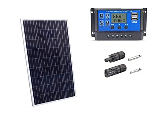 Kit de energia solar com painel de 100W e controlador de carga solar