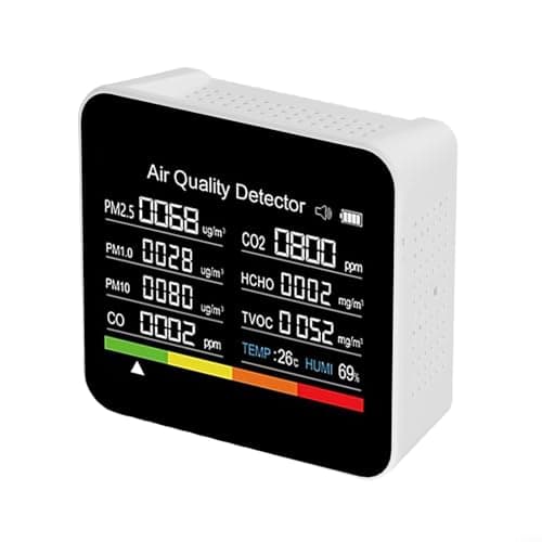 23 cm - Medidor de qualidade do ar para uso interno, portátil TVOC HCHO PM2. Testador PM10 com umidade, analisador de detecção rápida para escritório doméstico