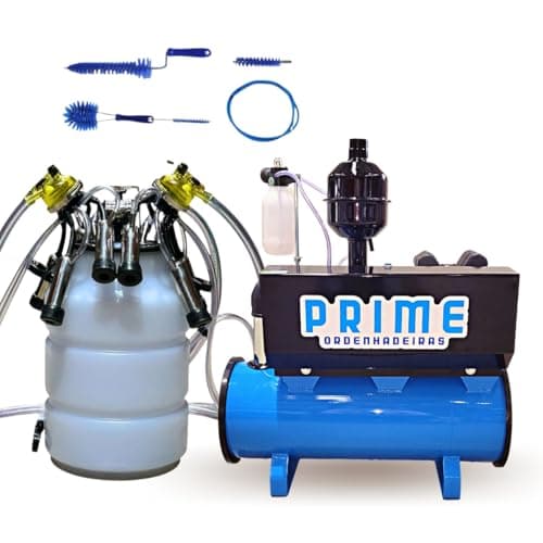 Ordenhadeira Mecanica balde ao pé Bomba devacuo 450 Litros, Motor 2 Cv, com 1 Conjunto Duplo (110)