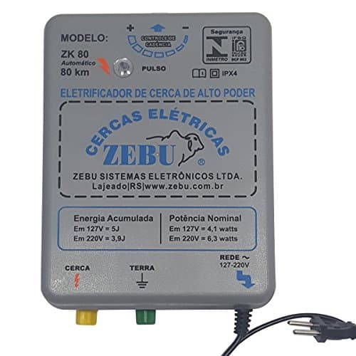 Eletrificador De Cerca Para Animais Cerca Elétrica Zebu Zk80