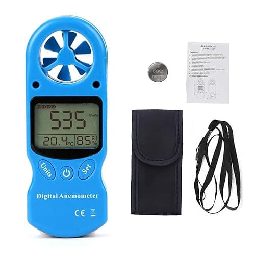 Mini Testador Termometro Anemômetro Medidor Vento Umidade (Azul)
