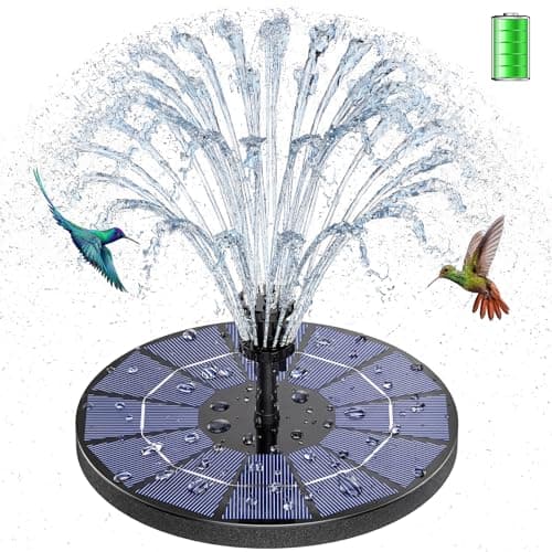 AISITIN Bomba de fonte solar de 3,5 W, bateria embutida de 1500 mAh, fonte de banho para pássaros com 6 bicos, bomba de água flutuante solar para banho de pássaros, tanque de peixes, lagoa, piscina