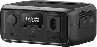 Estação de energia portátil EF ECOFLOW RIVER 3, bateria LiFePO4 230Wh, saída AC 300W até 600W, UPS <20ms, carregamento rápido de 1H, gerador solar para uso em externos/acampamento/casa (tomada BR 120V)