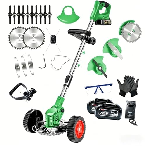 Cortador de Grama Elétrico 2500W com 16 Lâminas | 2 Baterias 5000mAh Carregamento Rápido | Modo Duplo | Aparador Ideal para Jardim Residencial