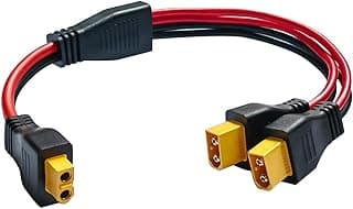 Cabo divisor XT60 Y 10AWG com conectores machos duplos para painel solar