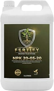 Fertify Fertilizante Adubo Liquido Npk 20-05-20 com Matéria Orgânica Para Hortaliças, Frutíferas, Café, 5 Litros