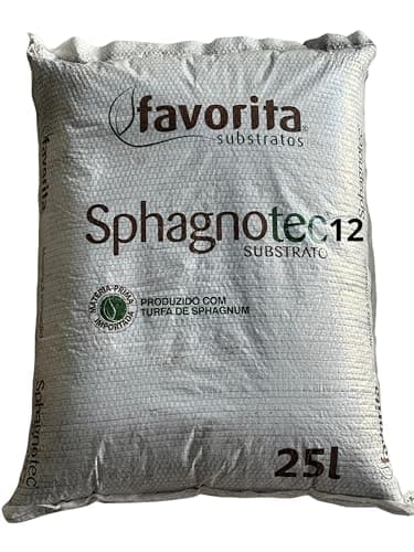 Substrato para Plantas com Turfa, Perlita, Casca de Arroz Carbonizada e Pó de Casca de Pinus 25 Litros Sphagnotec 12 Favorita